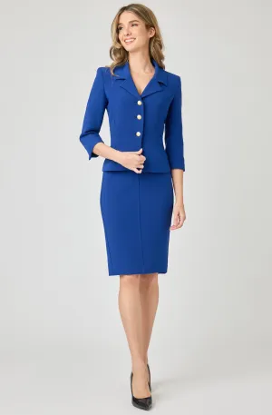 3/4 Sleeved Peplum Jacket with 3 Gold Buttons