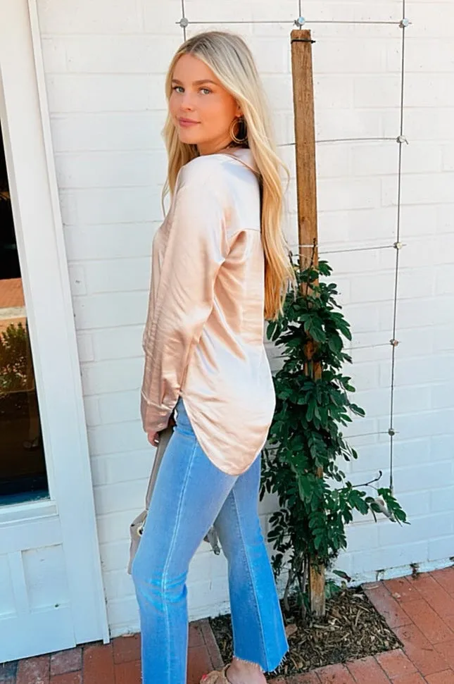 Adare Silky Relaxed Shirt Champagne