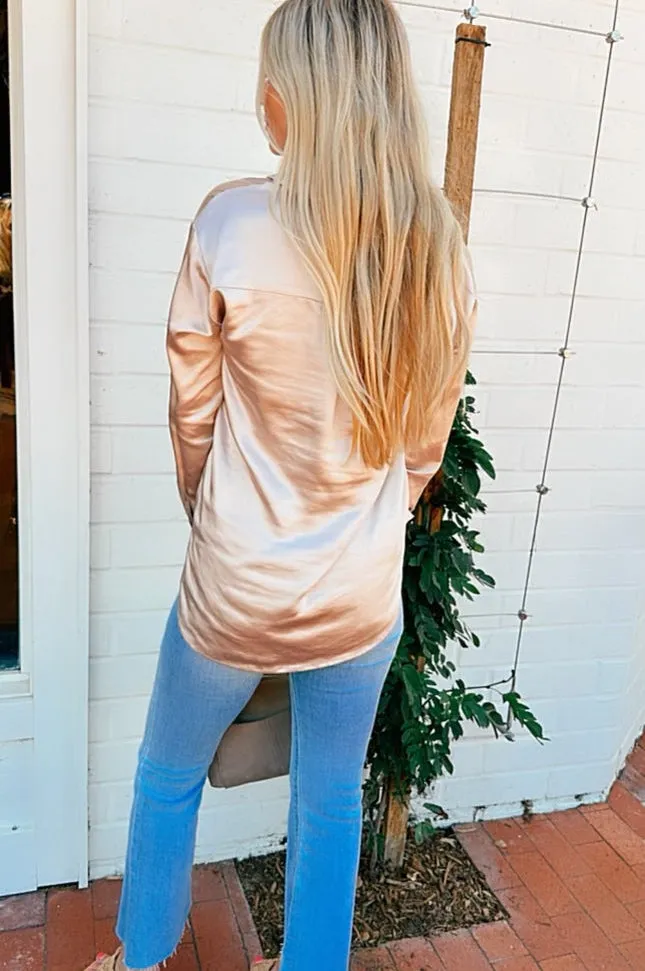 Adare Silky Relaxed Shirt Champagne