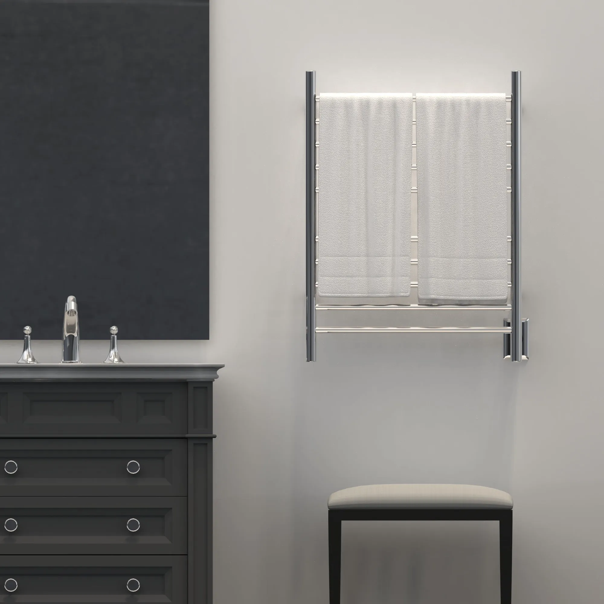 Amba RWH-SP Radiant Hardwired   Plug-in Combo Straight 10 Bar Towel Warmer in Polished