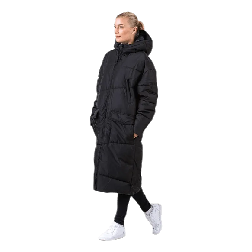 Big Front Pocket Long Jacket Black