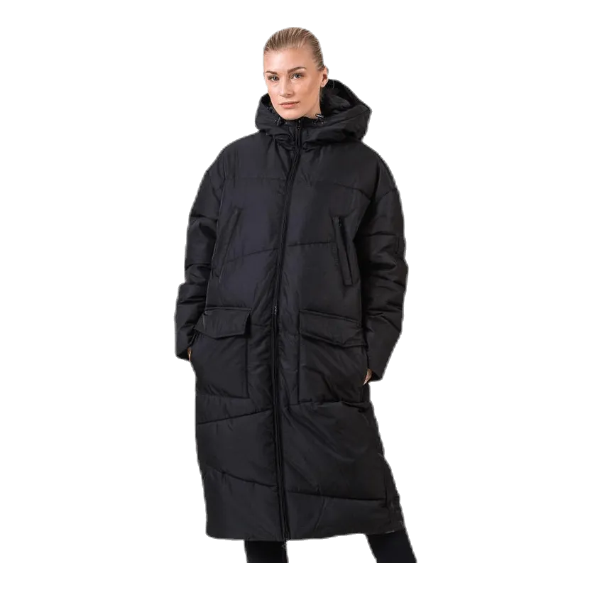 Big Front Pocket Long Jacket Black