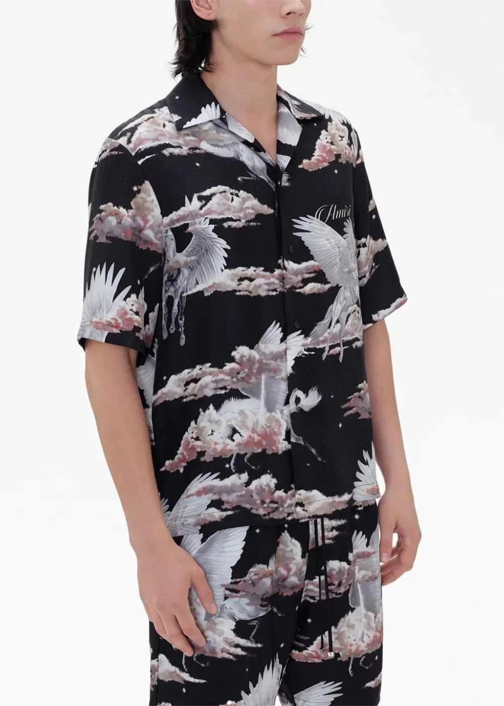 Black All Over Pegasus Bowling Shirt
