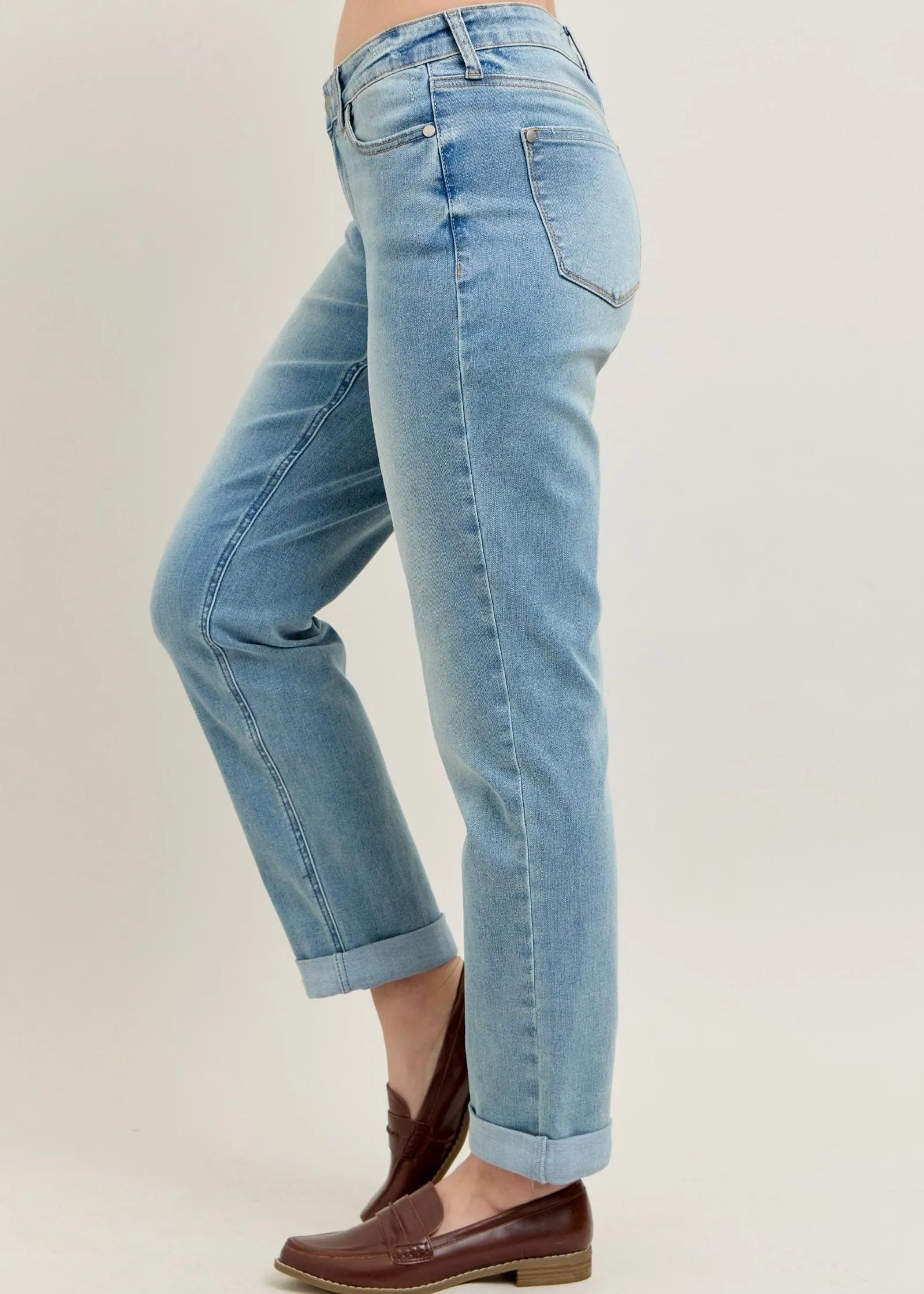 Boyfriend with V-Front by Judy Blue