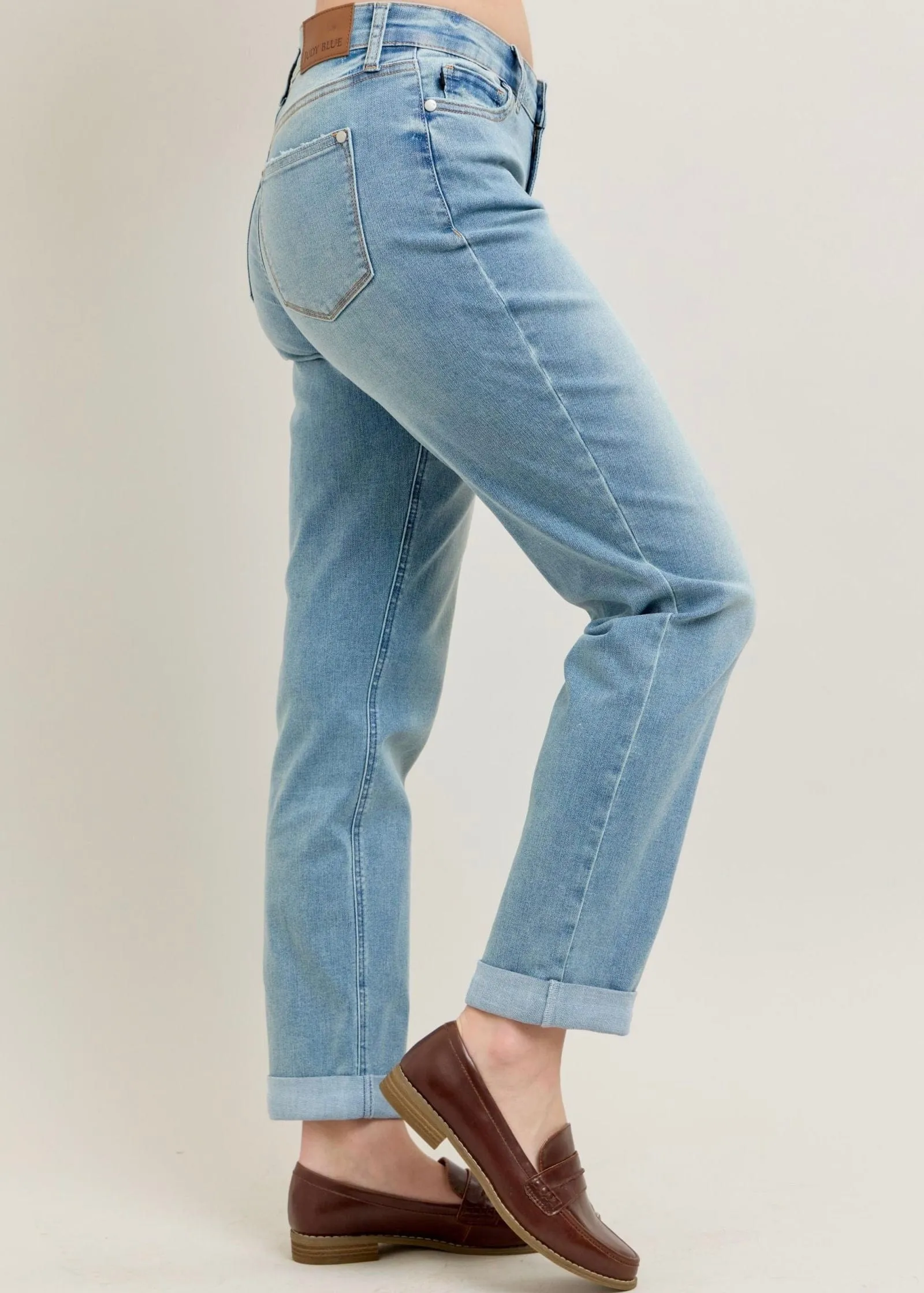 Boyfriend with V-Front by Judy Blue