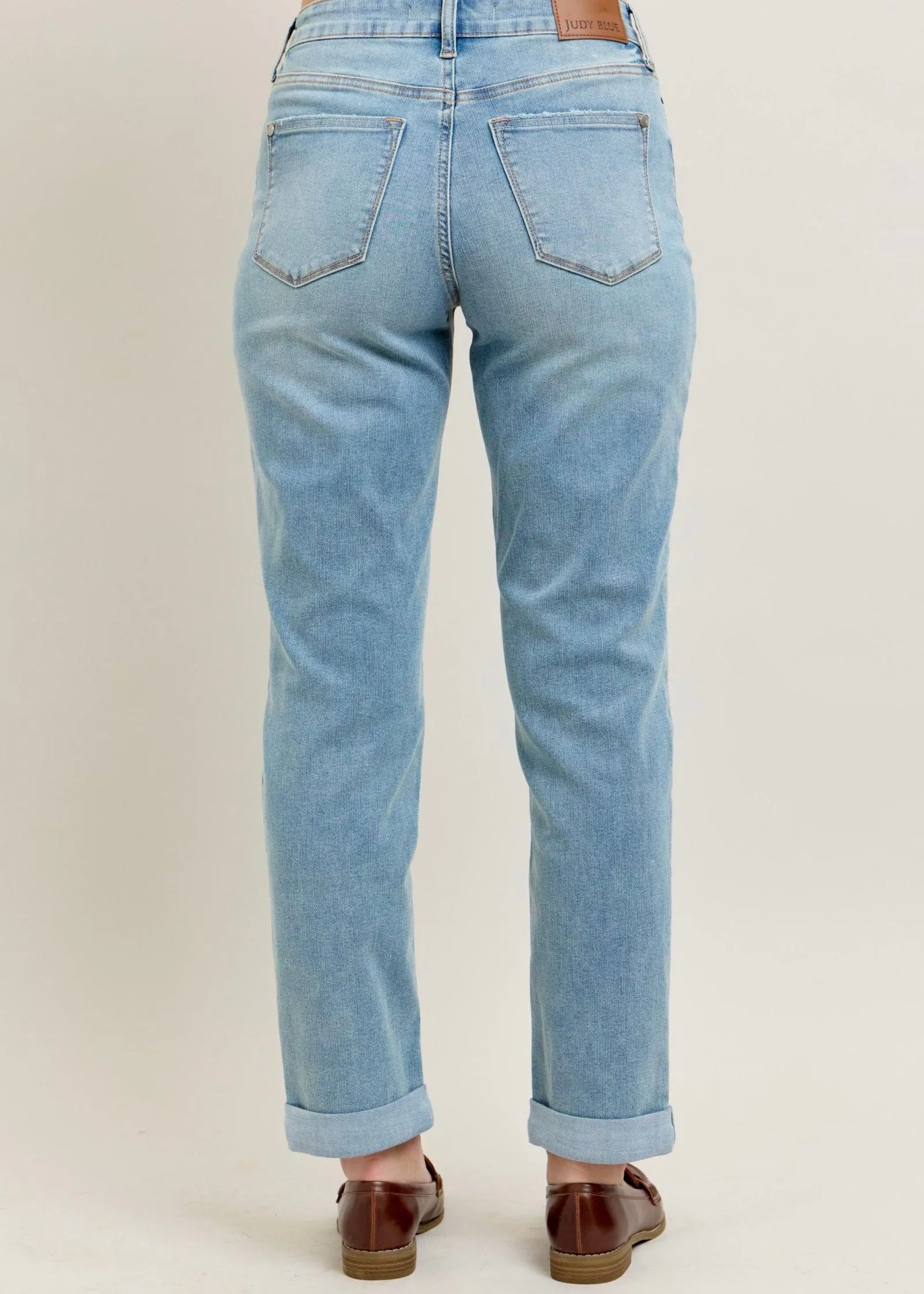 Boyfriend with V-Front by Judy Blue