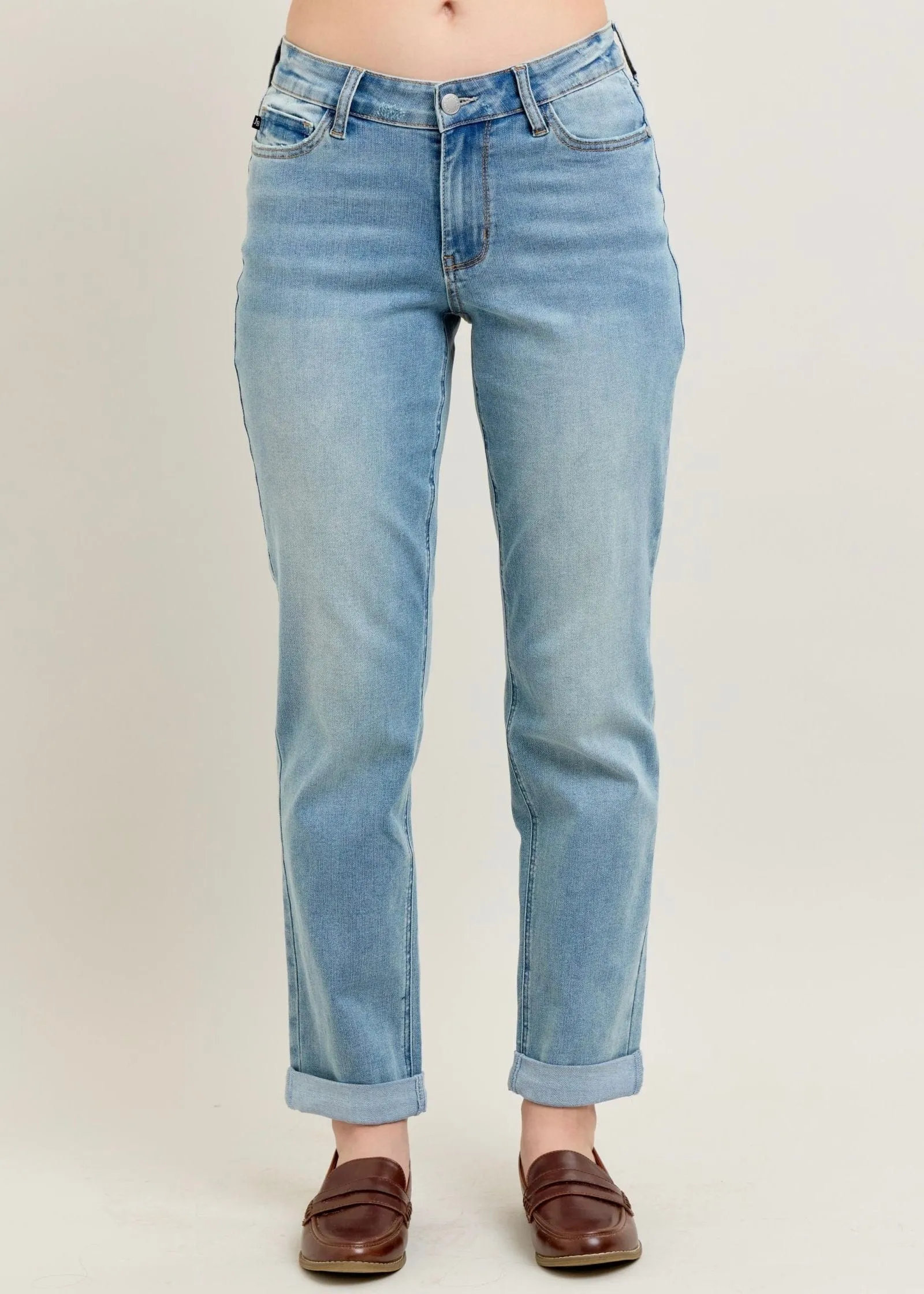 Boyfriend with V-Front by Judy Blue