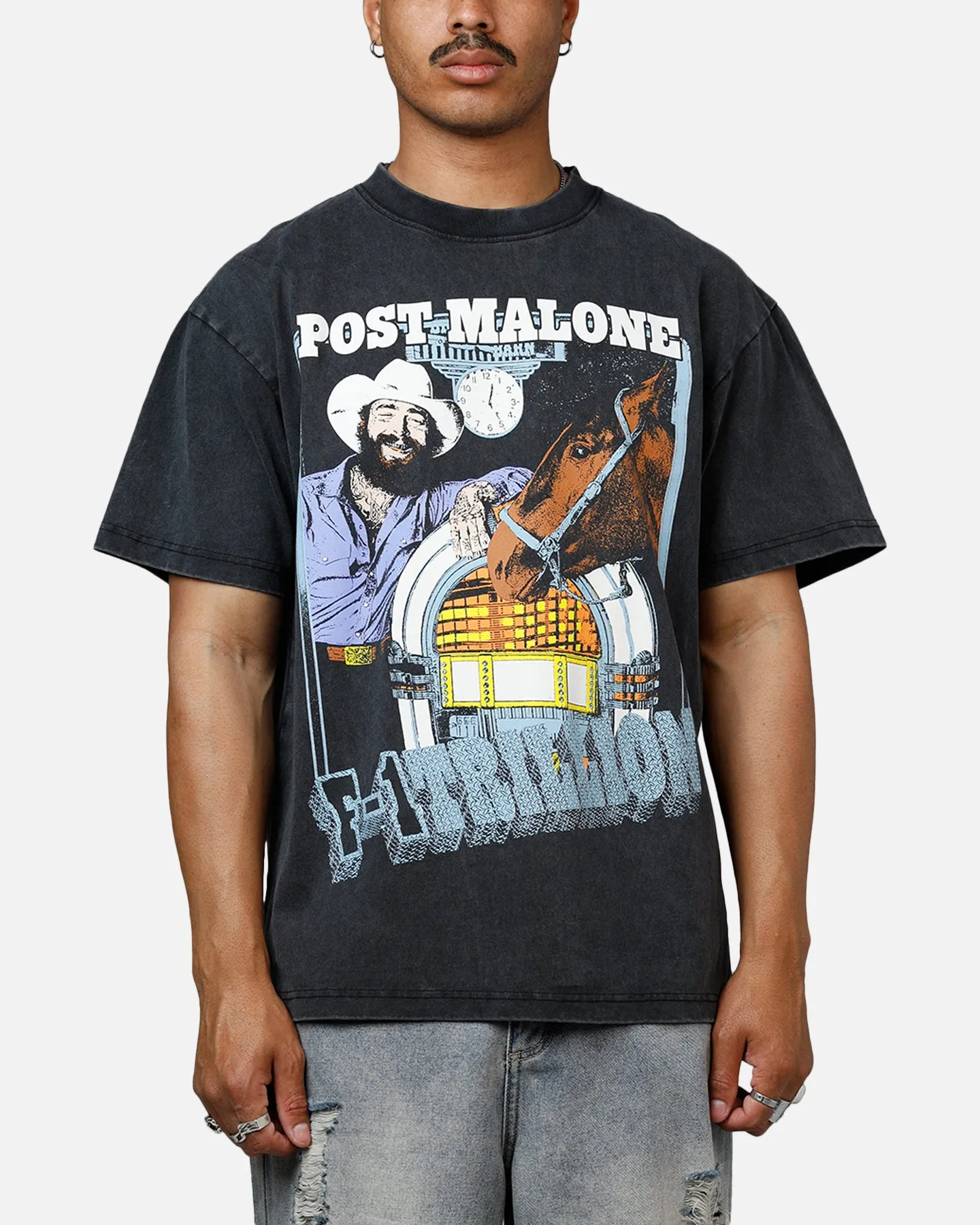 Bravado Post Malone T-Shirt Washed Black