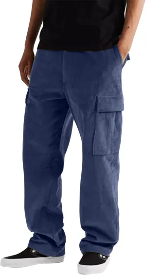 Cargo Pants for Men Relaxed Fit Mens Cargo Pants Outdoor Pant Men's Casual Elastic Waist Drawstring Hiking Work Pants
