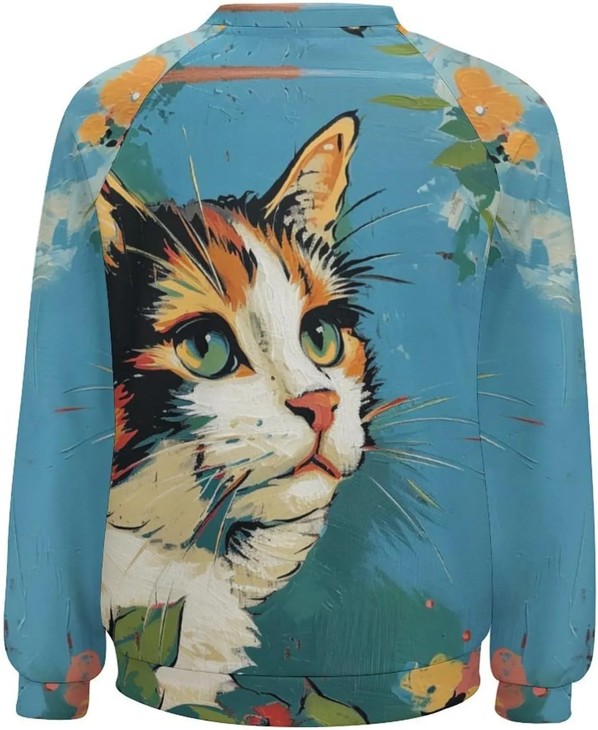Cat Sweatshirts for Women Cute Cat Sweater Graphic Crewneck Sweatshirts Oversized Novelty Funny Sweatshirts Sweater