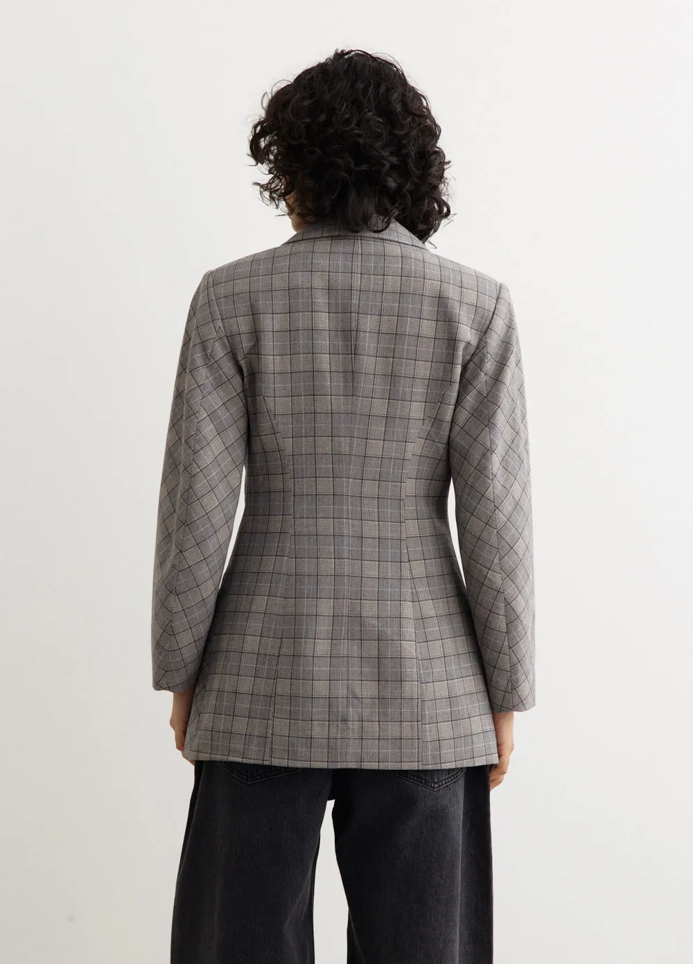 Check Mix Fitted Blazer