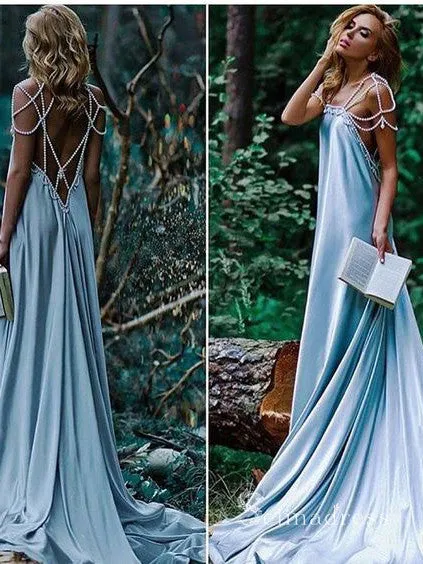 Chic A-line Beach Wedding Dresses With Beading Bridal Gowns CBD415