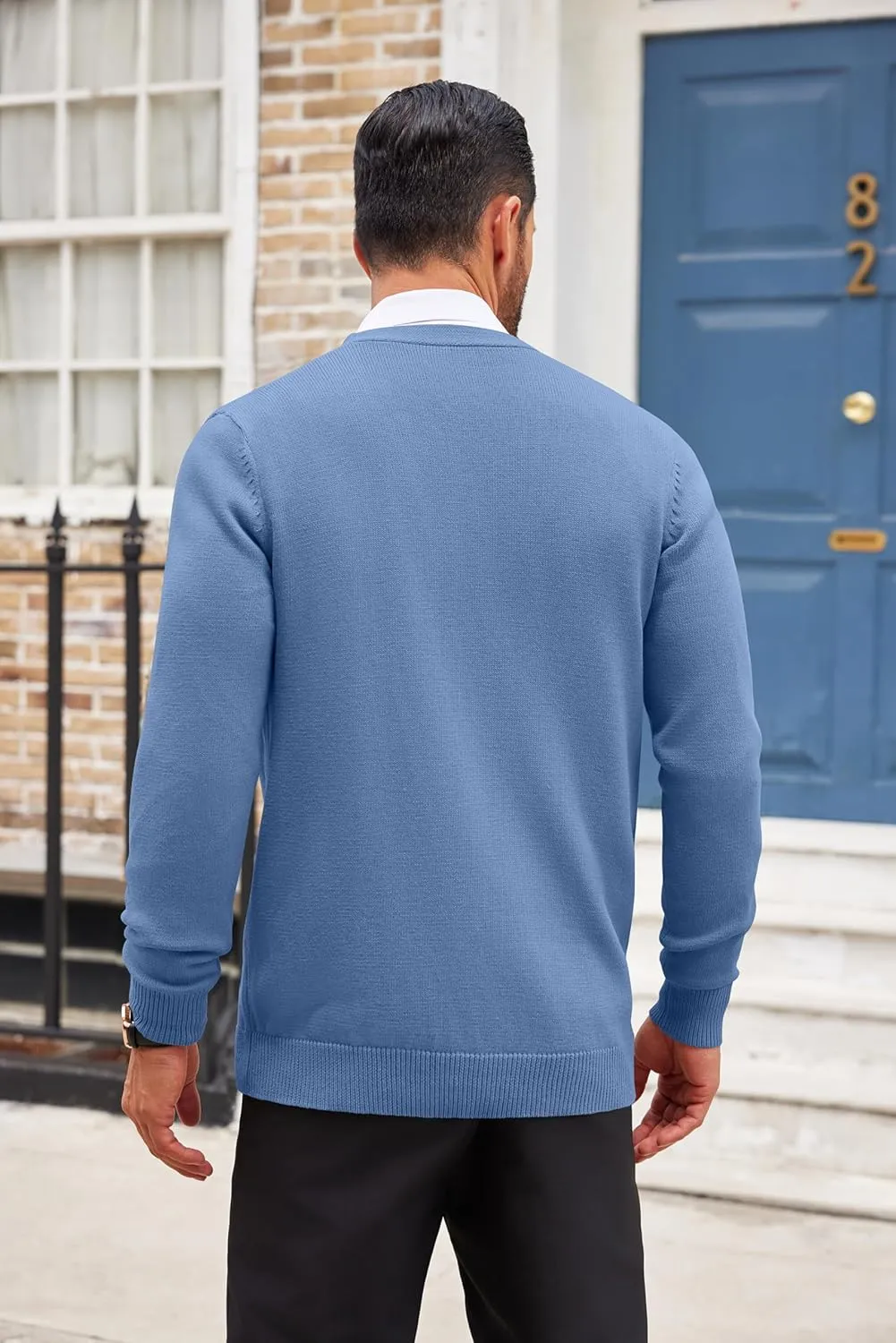 COOFANDY Men's Cardigan Sweater Long Sleeve Casual V Neck Button Down Knitted Sweater with Pockets