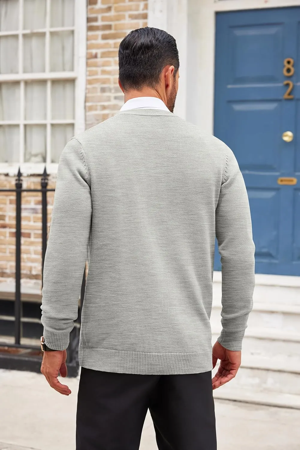 COOFANDY Men's Cardigan Sweater Long Sleeve Casual V Neck Button Down Knitted Sweater with Pockets