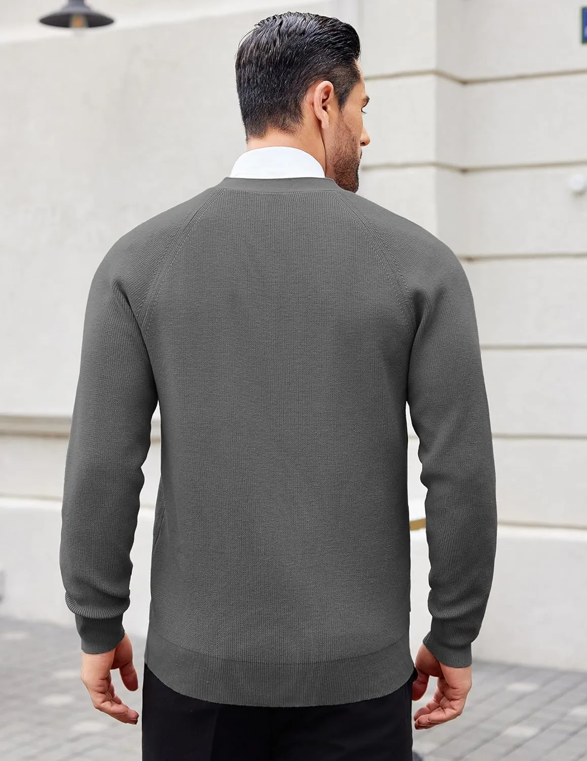 COOFANDY Men's Cardigan Sweaters with Button Lightweight Casual V Neck Long Sleeve Pockets Knitted Sweater