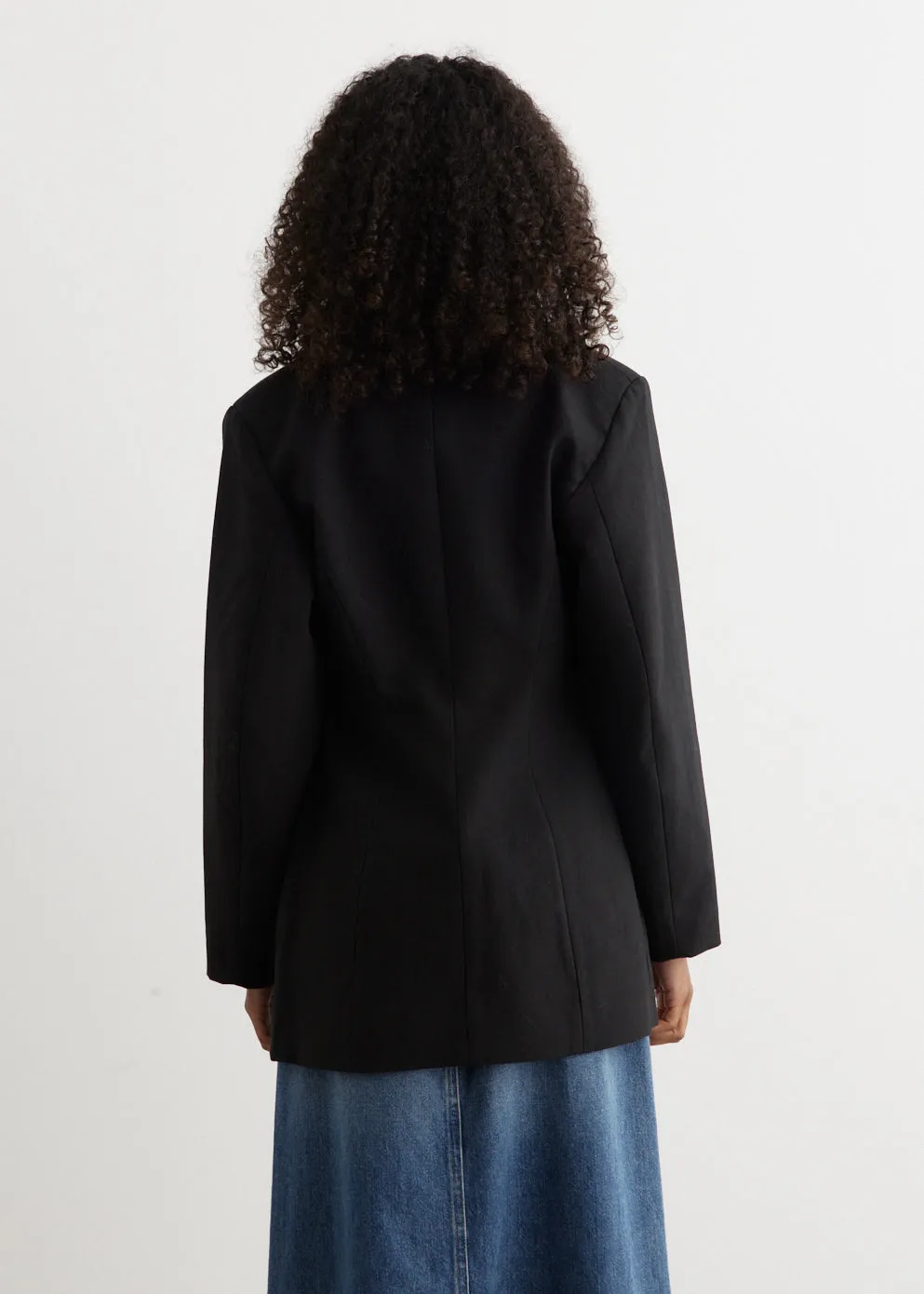 Cotton Suiting Fitted Blazer