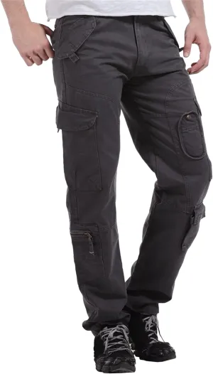 DGHM-JLMY Men's Relaxed Fit Cargo Pants Slim Fit Ripstop Tactical Pants Casual Outdoor Hiking Work Pant Multi Pockets
