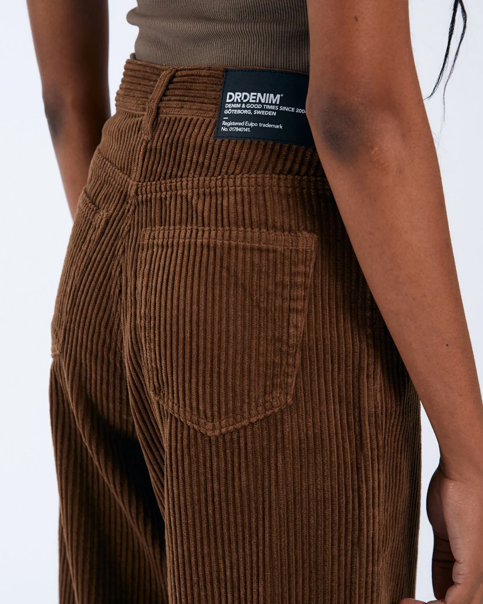 Donna Baggy Jeans - Brown Cord