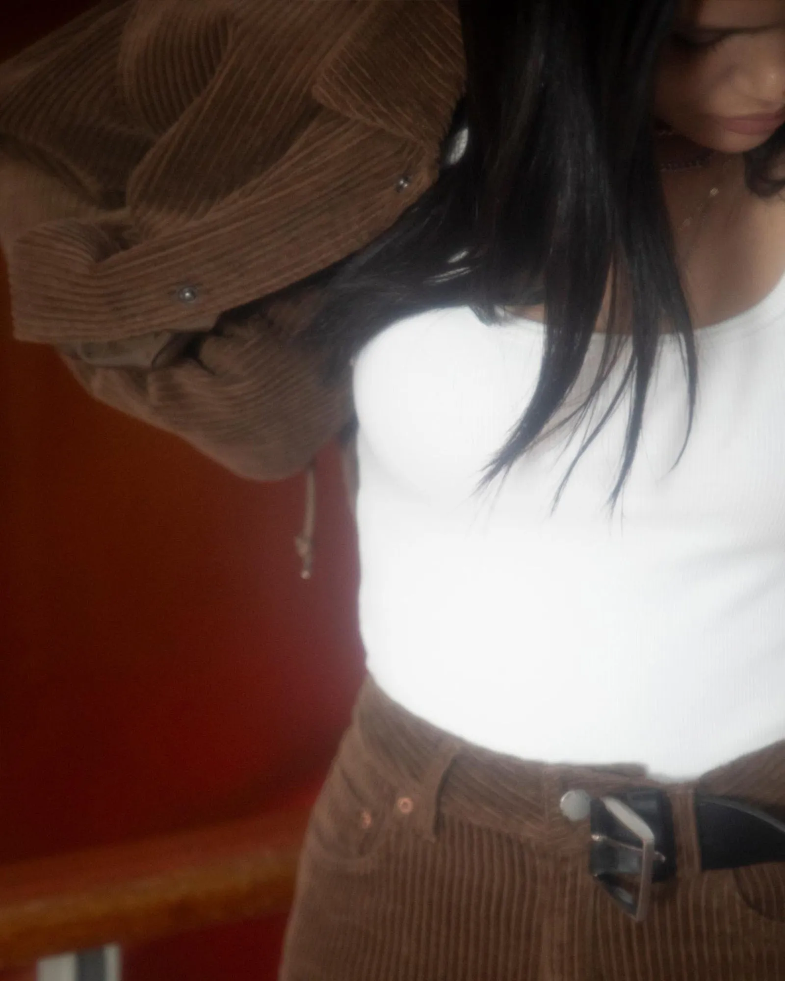 Donna Baggy Jeans - Brown Cord