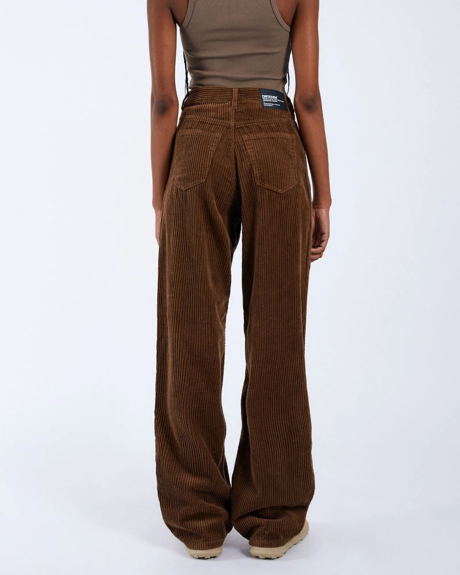 Donna Baggy Jeans - Brown Cord