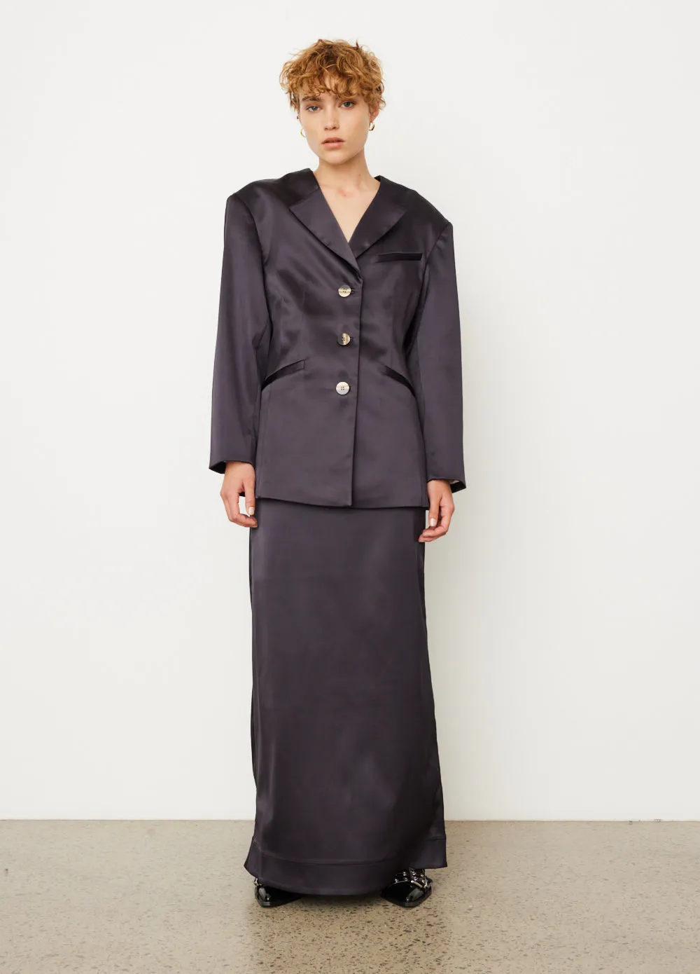 Double Satin Fitted Blazer