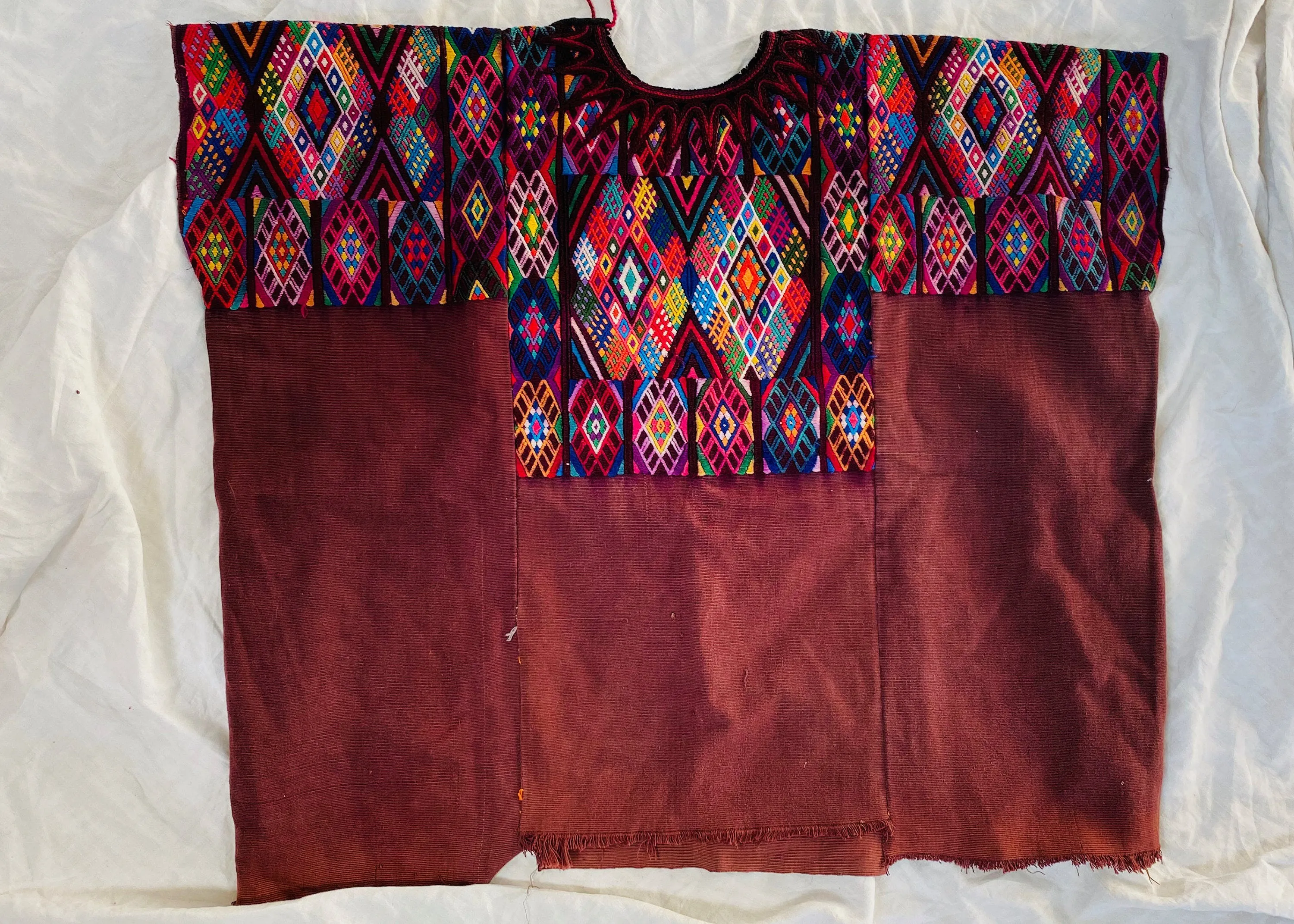 Fine Ceremonial Silk & Cotton Huipil. Chichicastenango Guatemalan