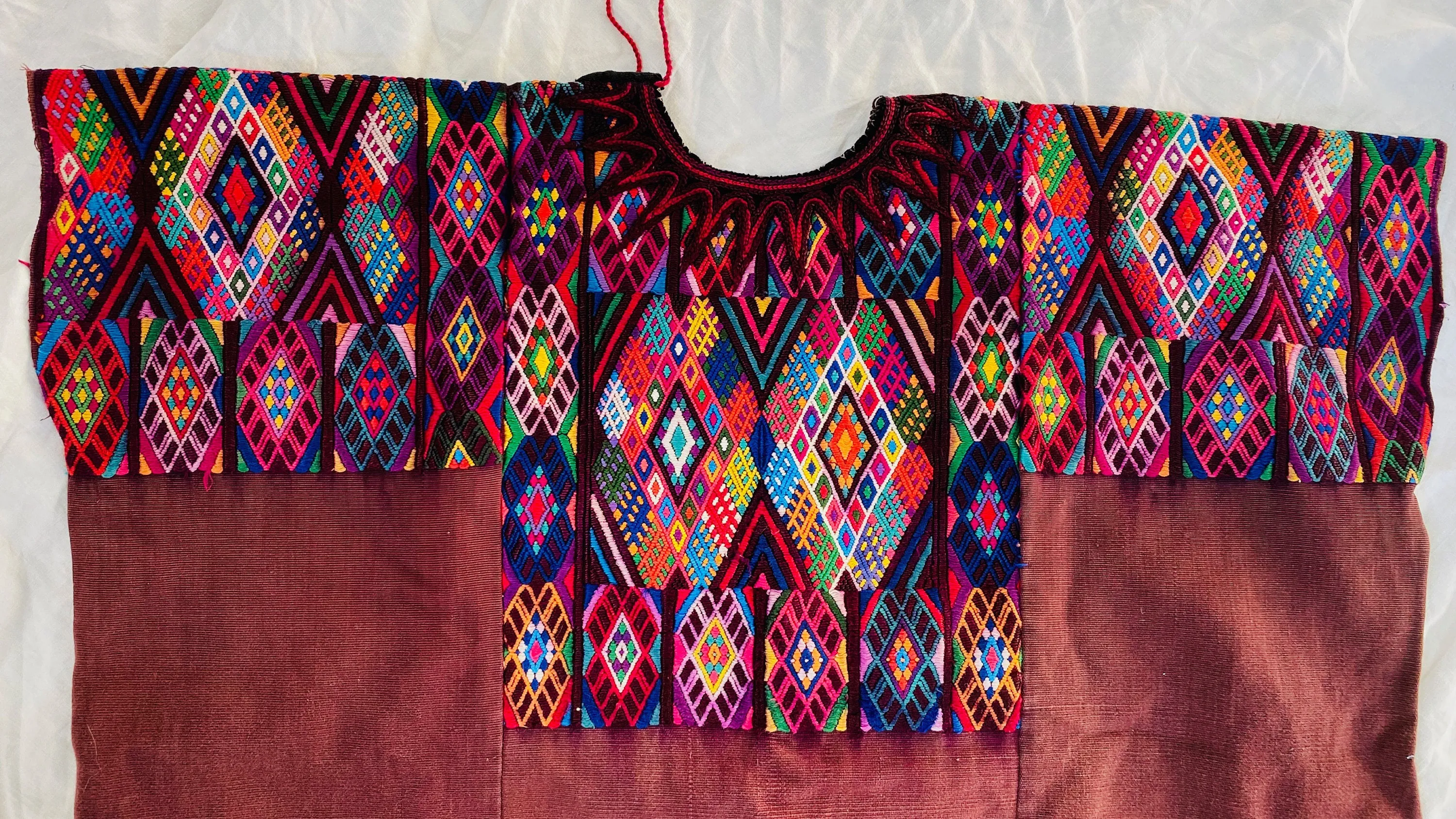 Fine Ceremonial Silk & Cotton Huipil. Chichicastenango Guatemalan