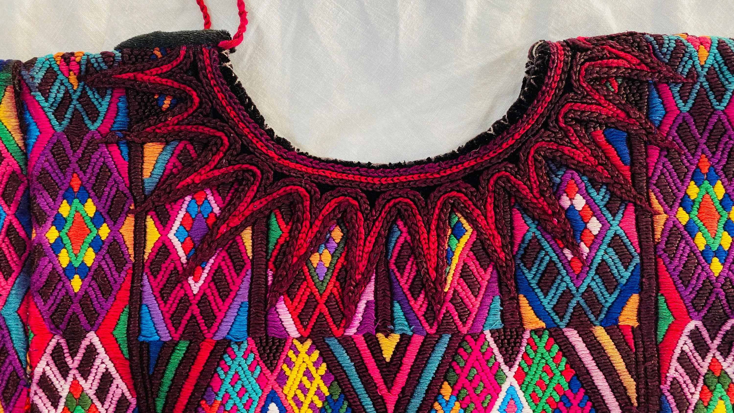 Fine Ceremonial Silk & Cotton Huipil. Chichicastenango Guatemalan