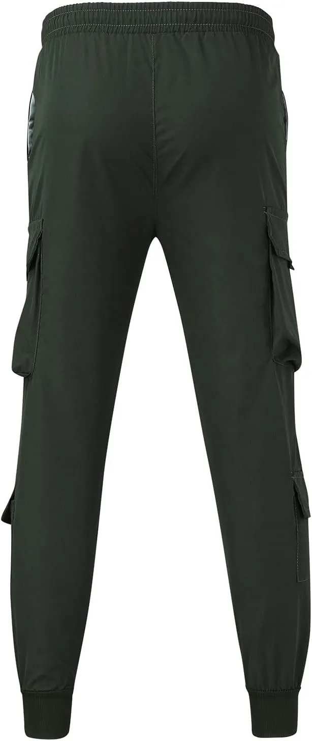 GIERIDUC Men's Faux Leather Pants Mens Pants Casual Relaxed Fit Joggers Black Pleather Pants for Men Mens Jogger Cargo Pants