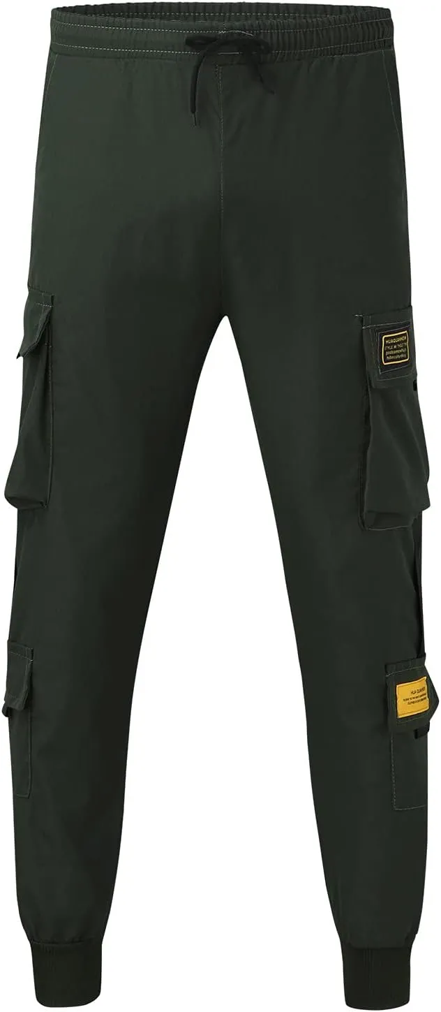GIERIDUC Men's Faux Leather Pants Mens Pants Casual Relaxed Fit Joggers Black Pleather Pants for Men Mens Jogger Cargo Pants