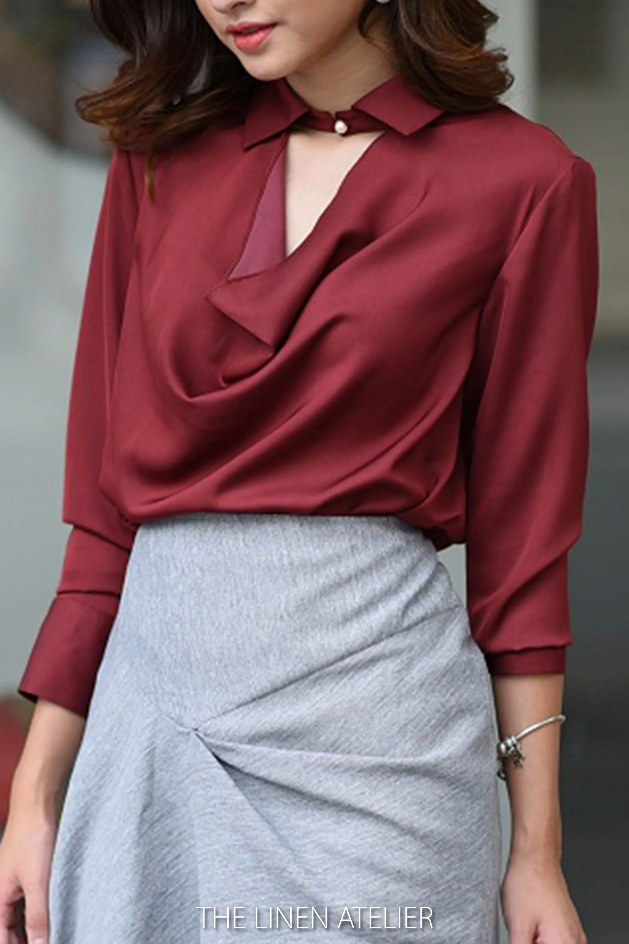 HERANIE Long Sleeves Button Detail Shirt