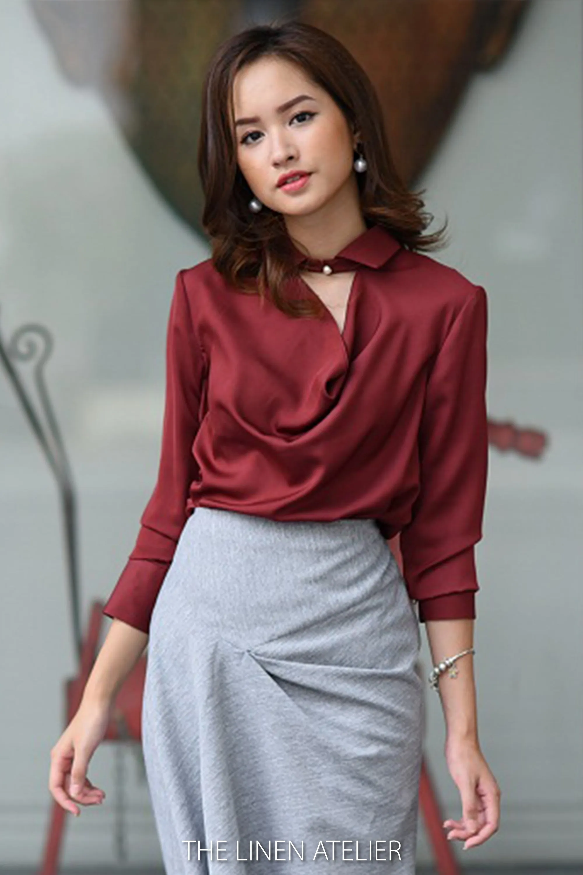 HERANIE Long Sleeves Button Detail Shirt