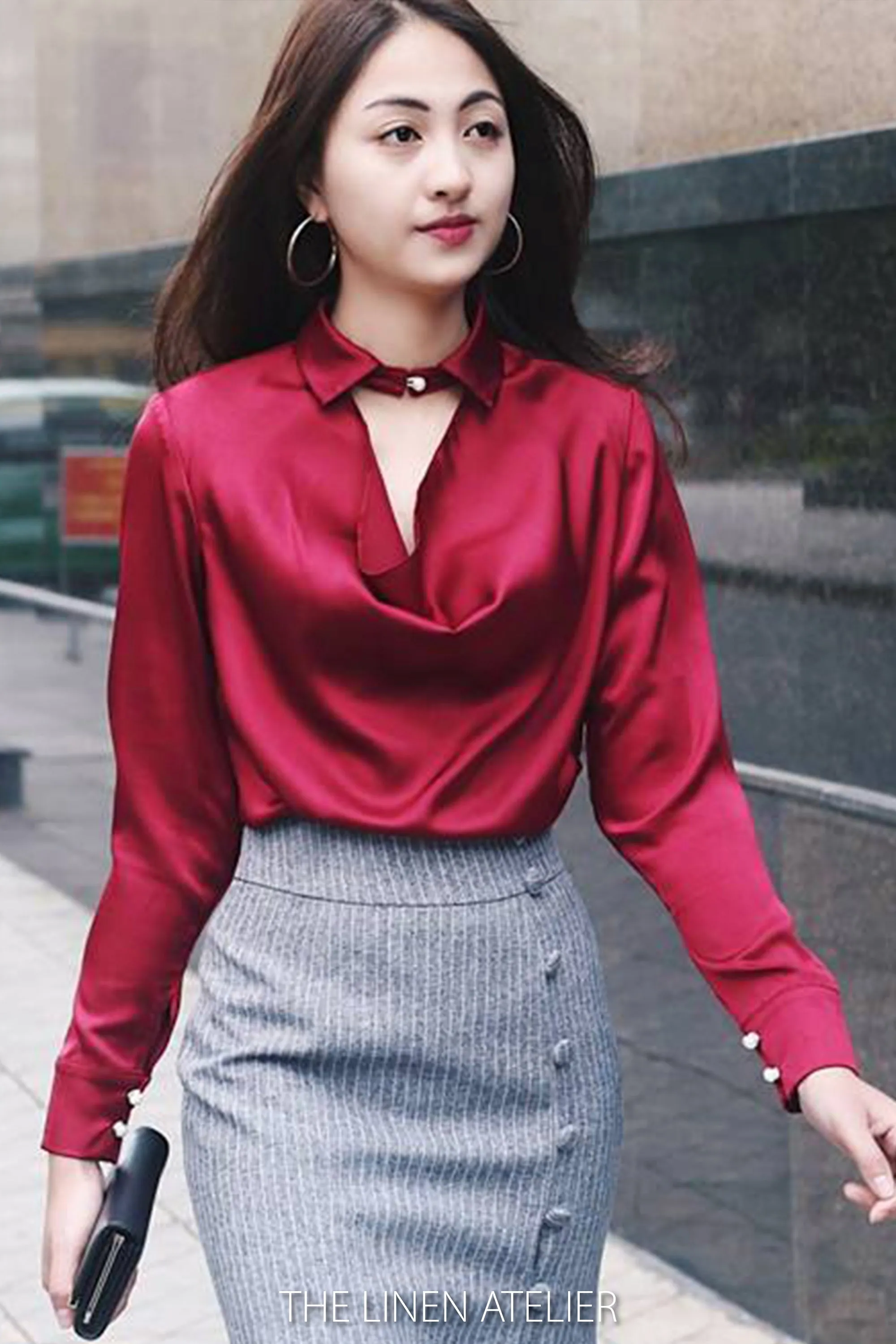 HERANIE Long Sleeves Button Detail Shirt