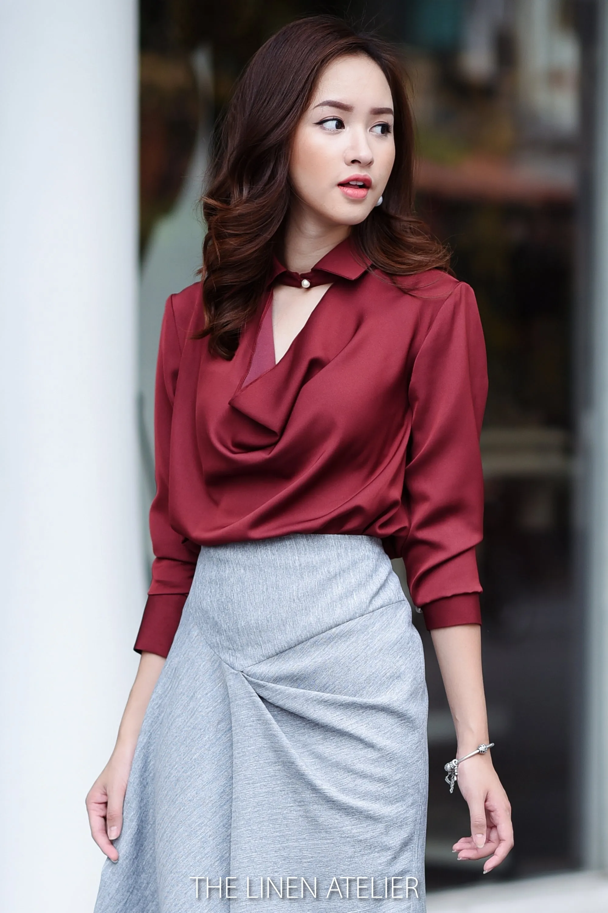 HERANIE Long Sleeves Button Detail Shirt