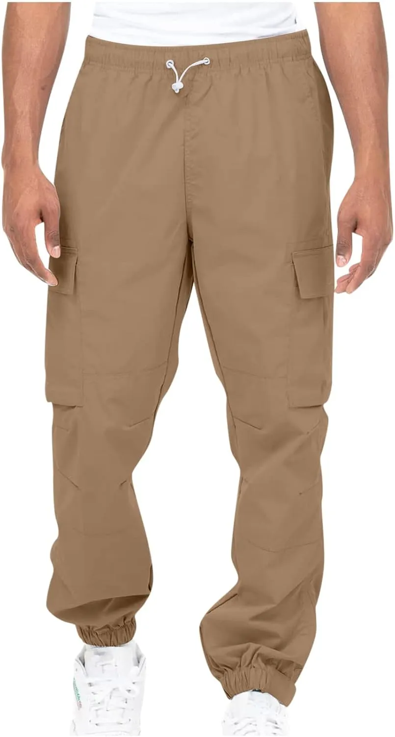 Hiking Cargo Pants for Men Casual Loose Straight Leg Joggers Lightweight Cotton Cargo Sweatpants