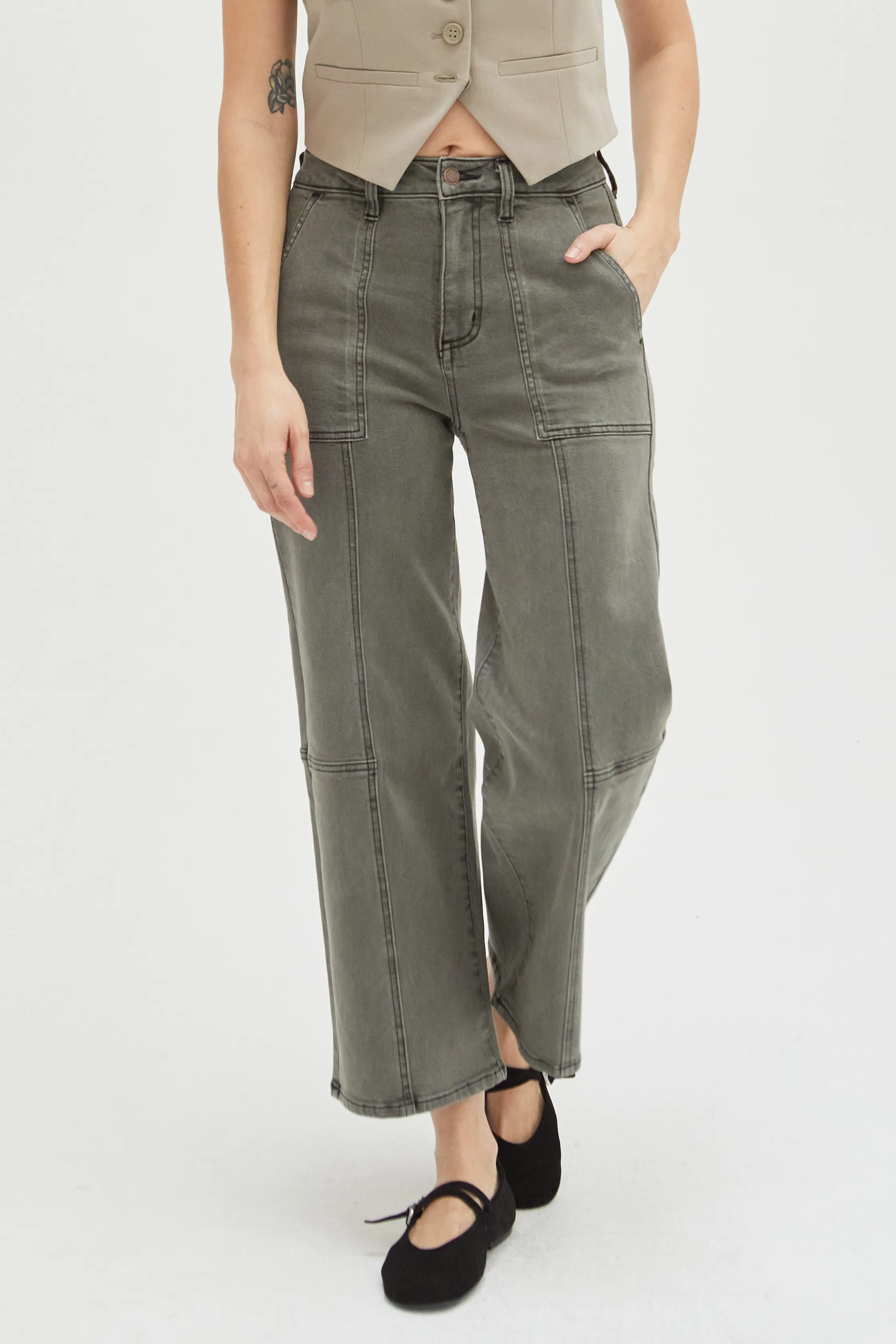 Lawson Relaxed Ankle Crop Olive Overdye