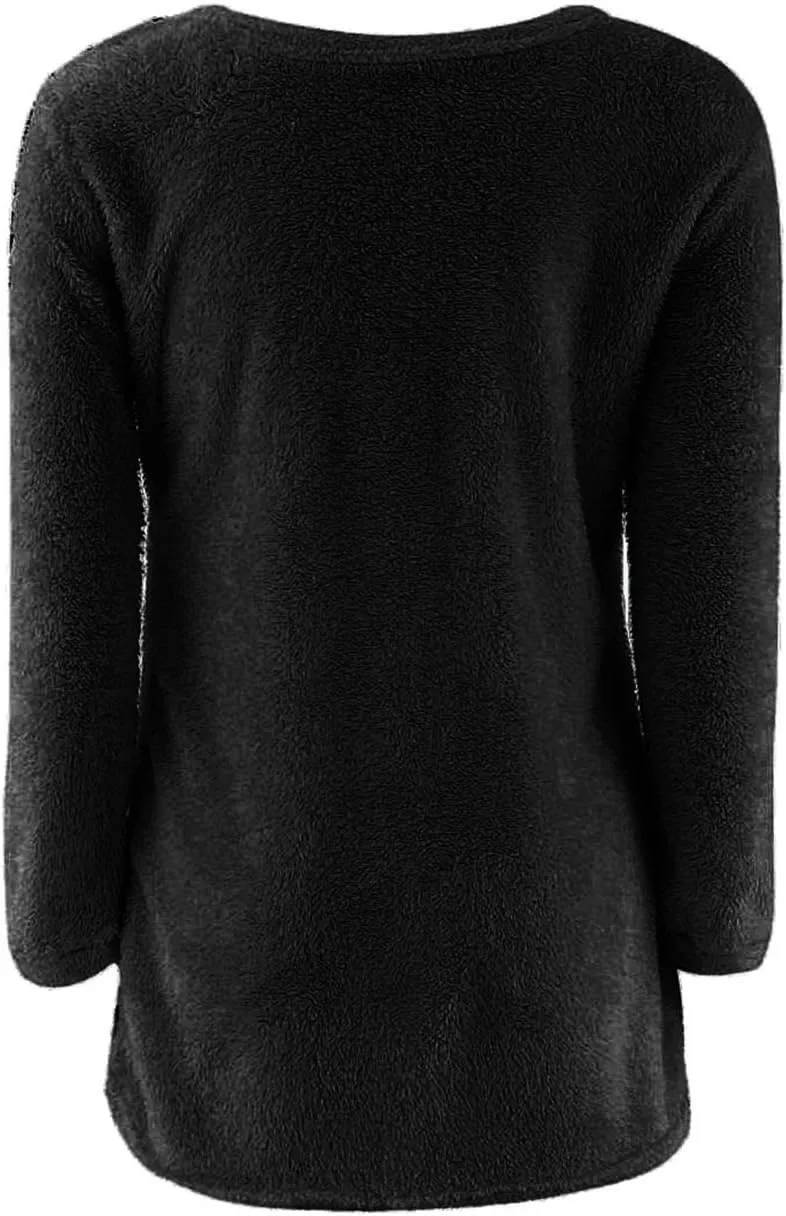 LemonGirl Women's Fashionable Long Sleeve Pullovers Loose Fluffy Fuzzy Jumper Sweater