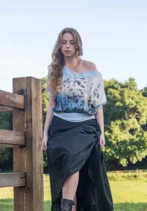 LENNOX SUNRISE SILK VNECK TOP