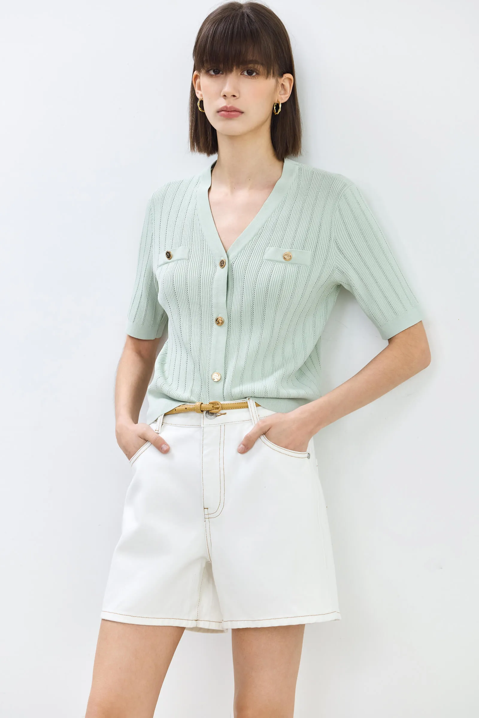 LILY Casual Wide Leg Denim Shorts