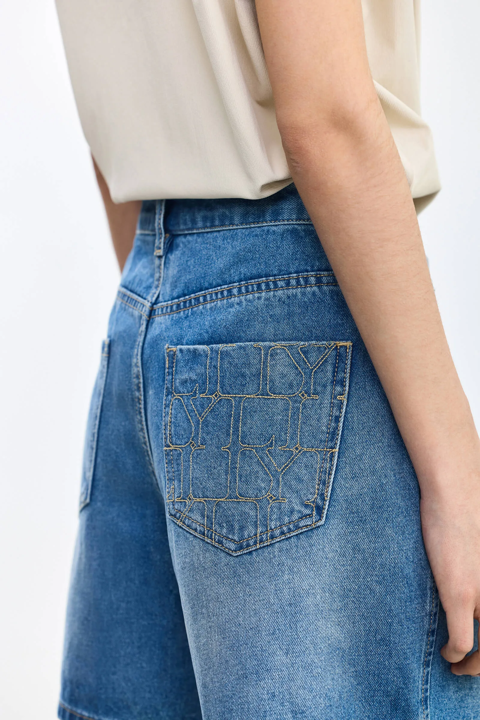 LILY Casual Wide Leg Denim Shorts