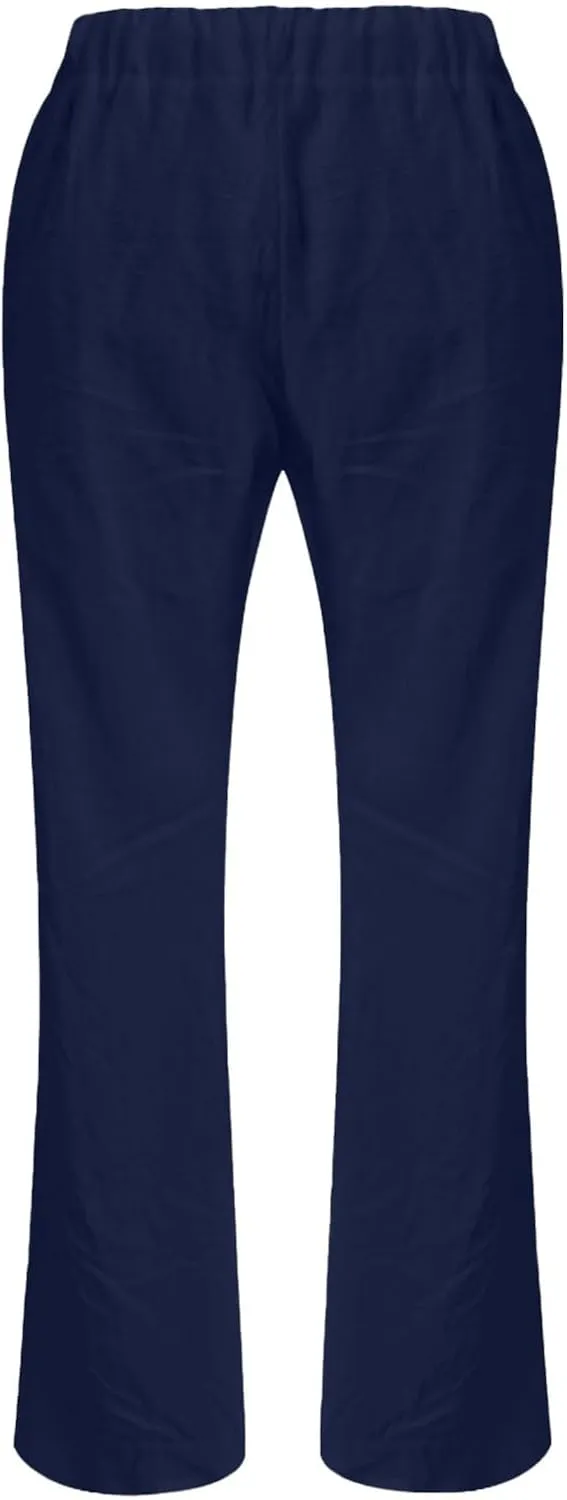 Linen Pants for Women Fashionable High Waist Drawstring Wide Leg Ladies Casual Pants Petite Linen Pants