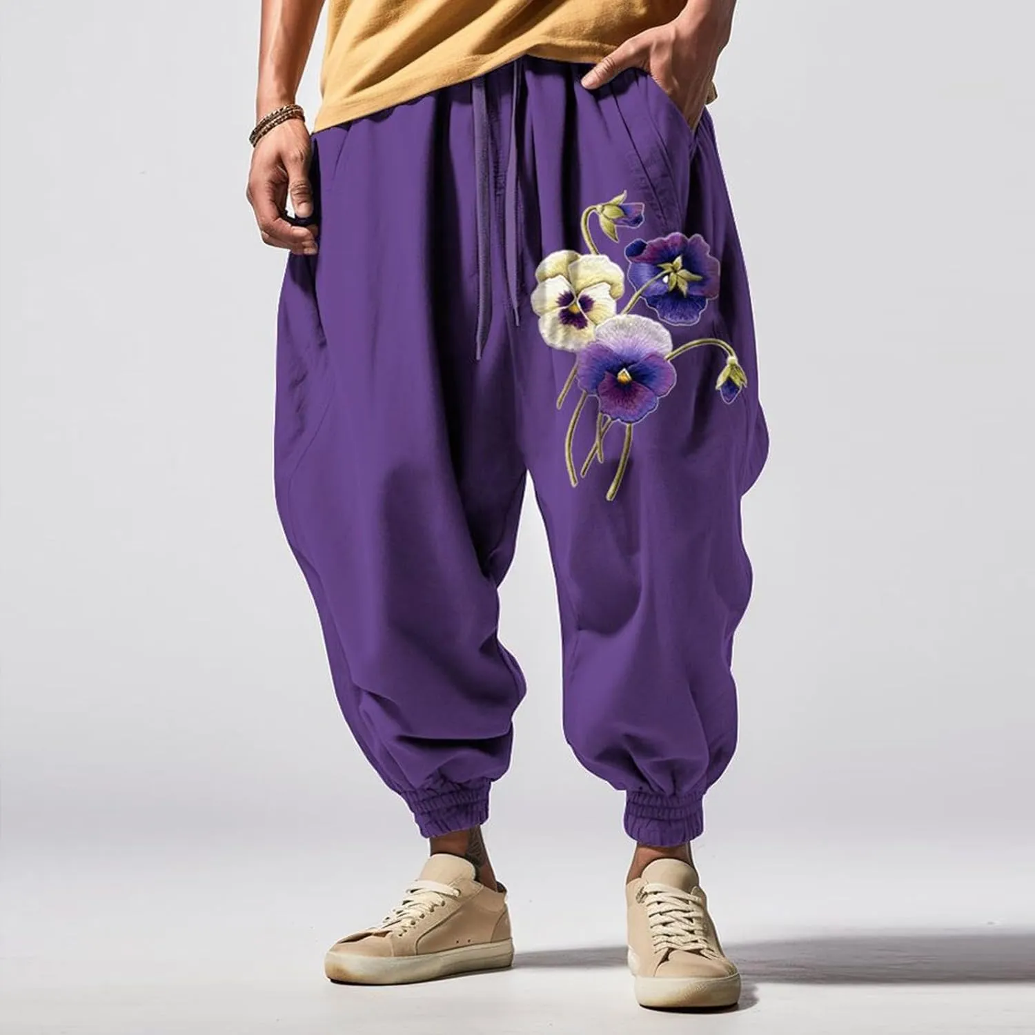 Loose Drop Crotch Trousers Street Feel Casual Sweatpants Graphic Pants Men Mens Yoga Pants Elephant Pants
