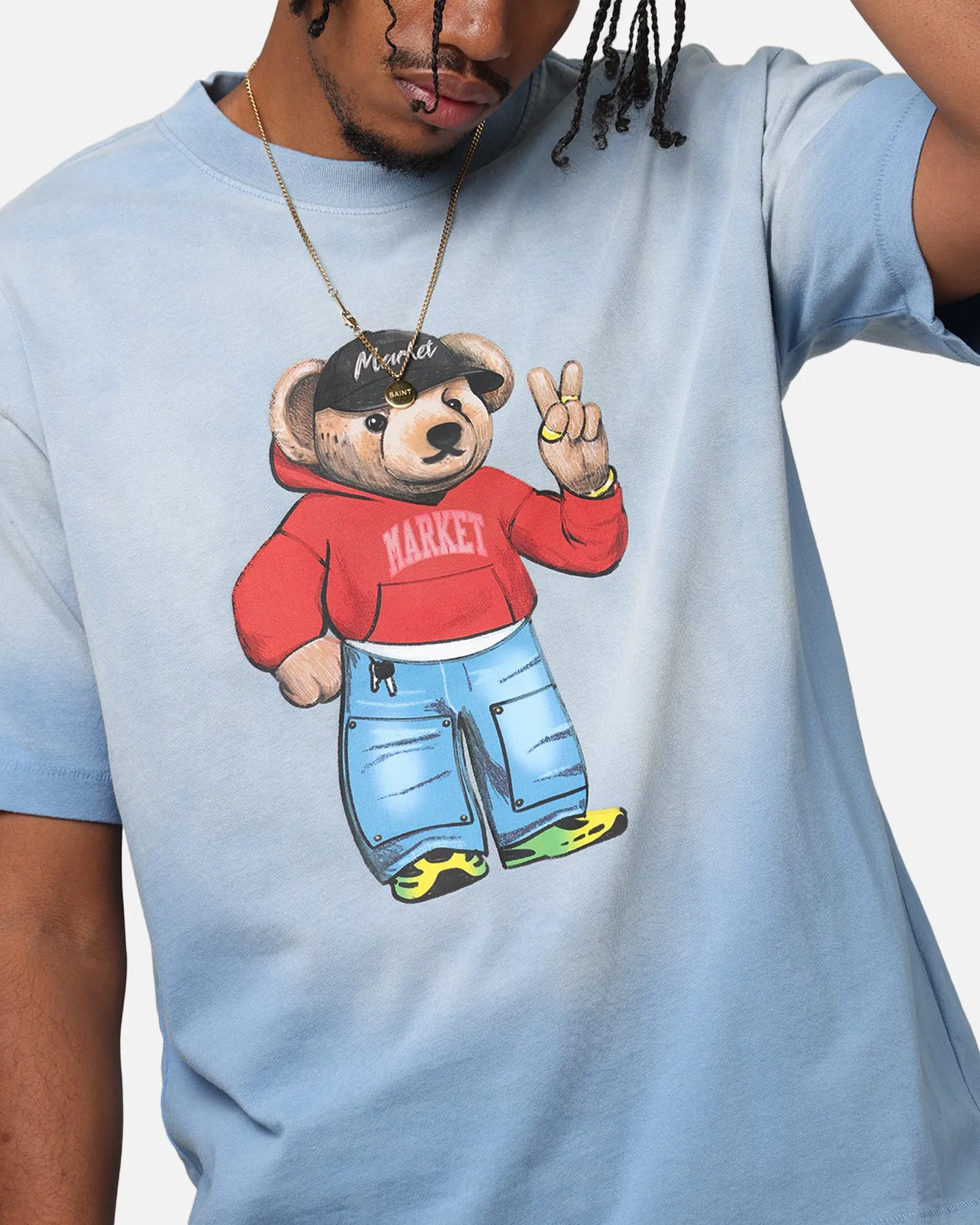 Market Fit Check Bear T-Shirt Sky Blue