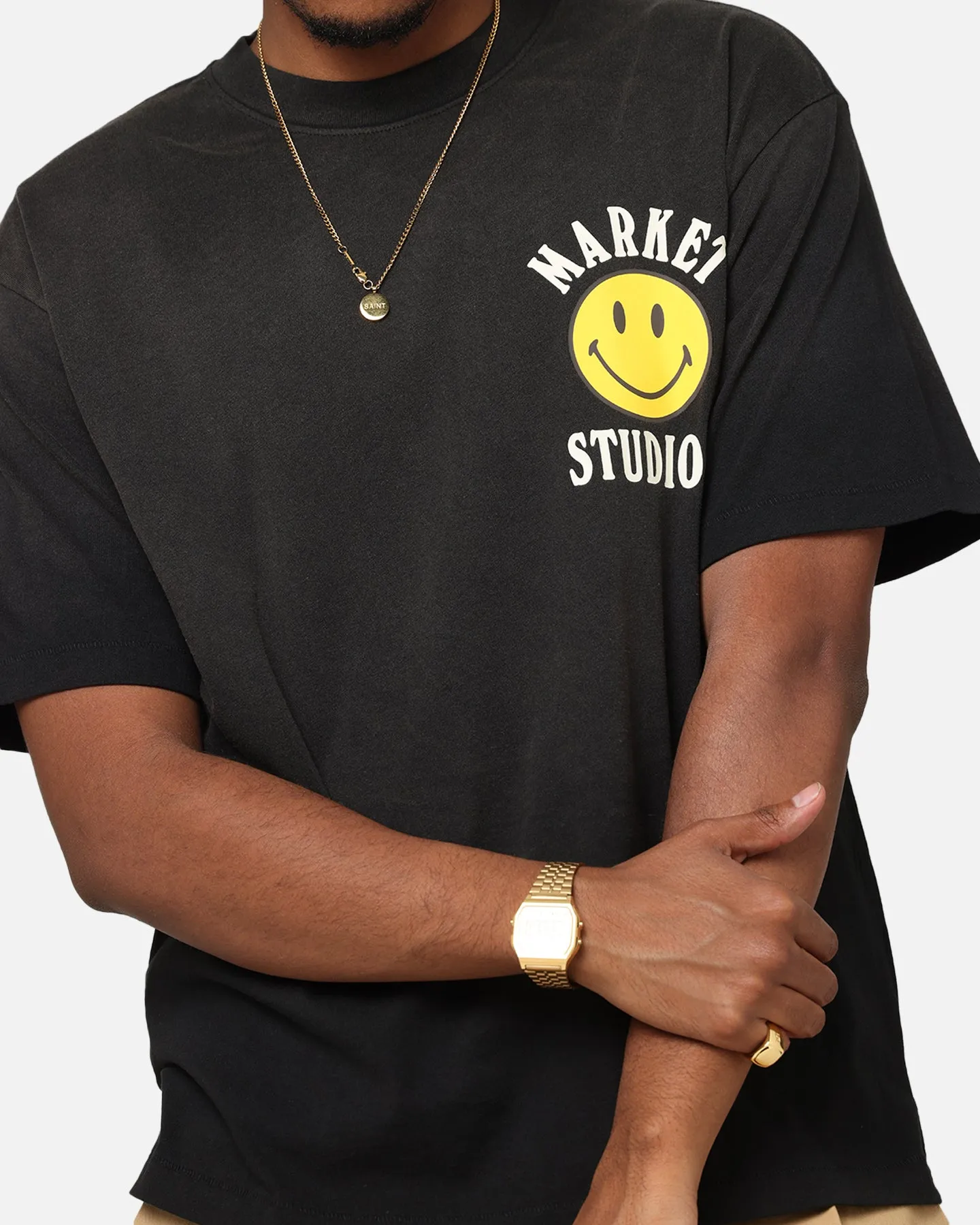 Market Smiley Lockup T-Shirt Black