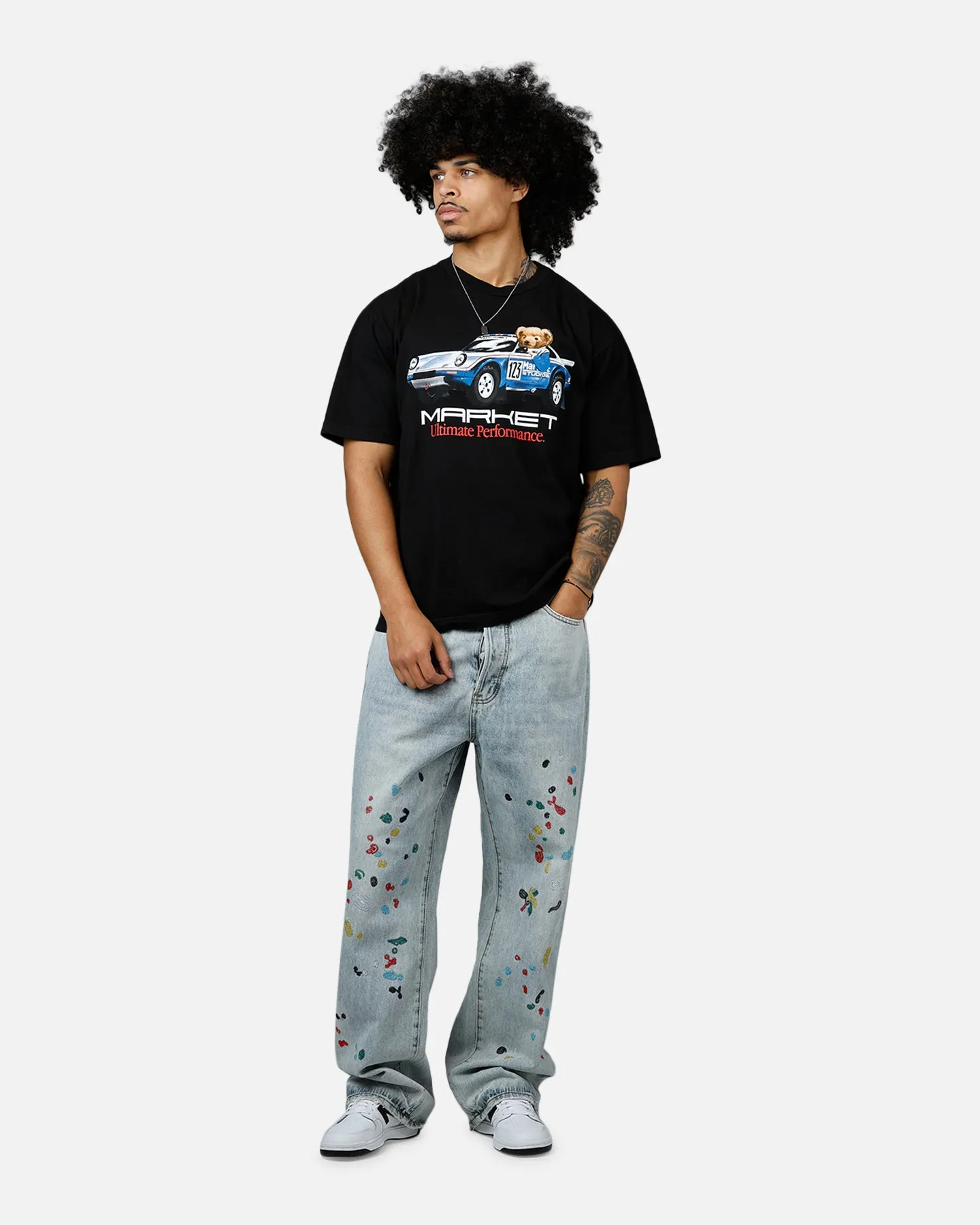 Market Ultimate Rally Bear T-Shirt Washed Black