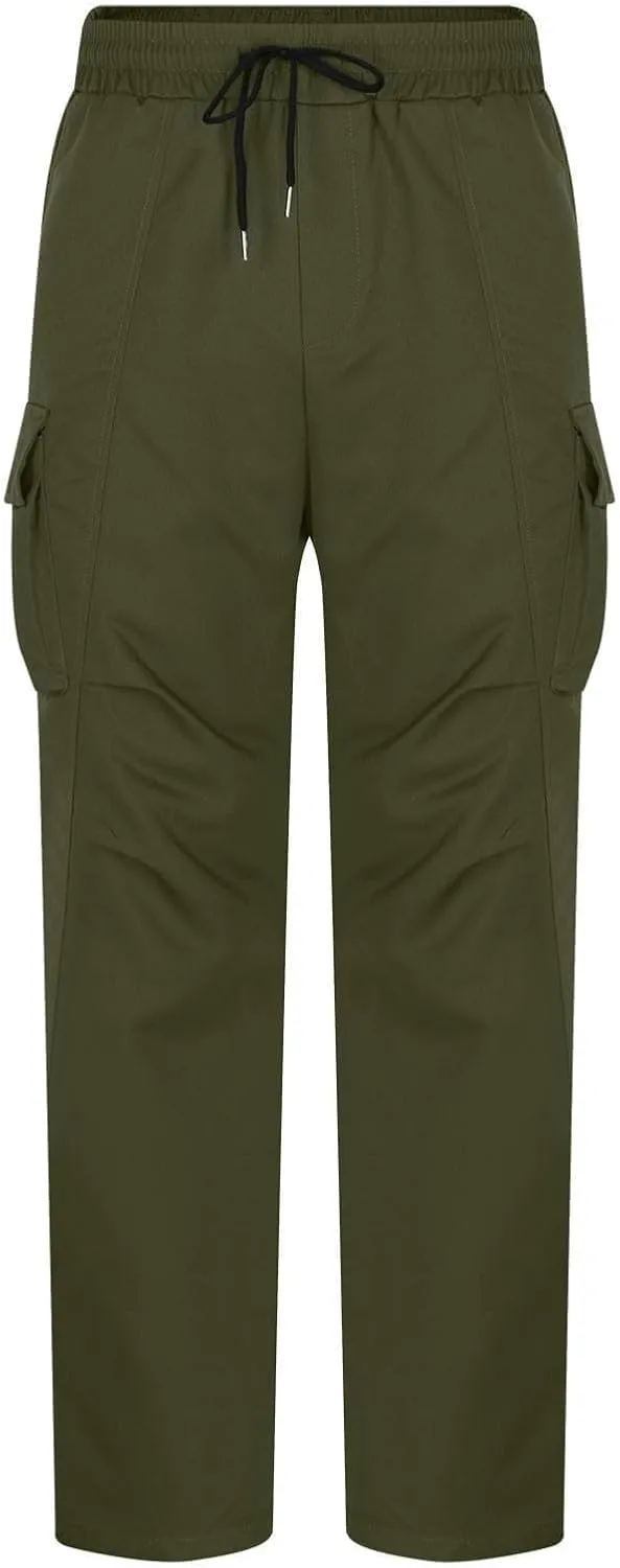 Mens Cargo Pants Mens Casual Pants Relaxed Fit Cargo Sweat Pants Flannel Lined Chino Pants for Men Slim Fit Stretch