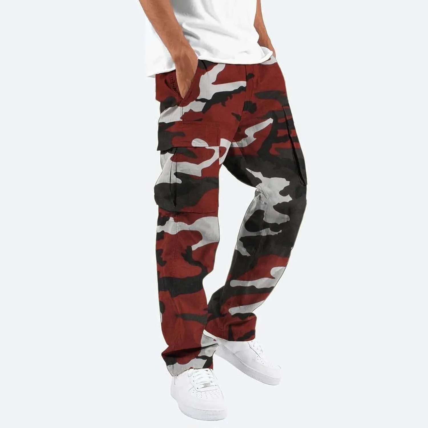 Mens Cargo Pants Slim Fit Men's Wild Cargo Pants Casual Joggers Sweatpants Outdoor Waterproof Hiking Work Pants