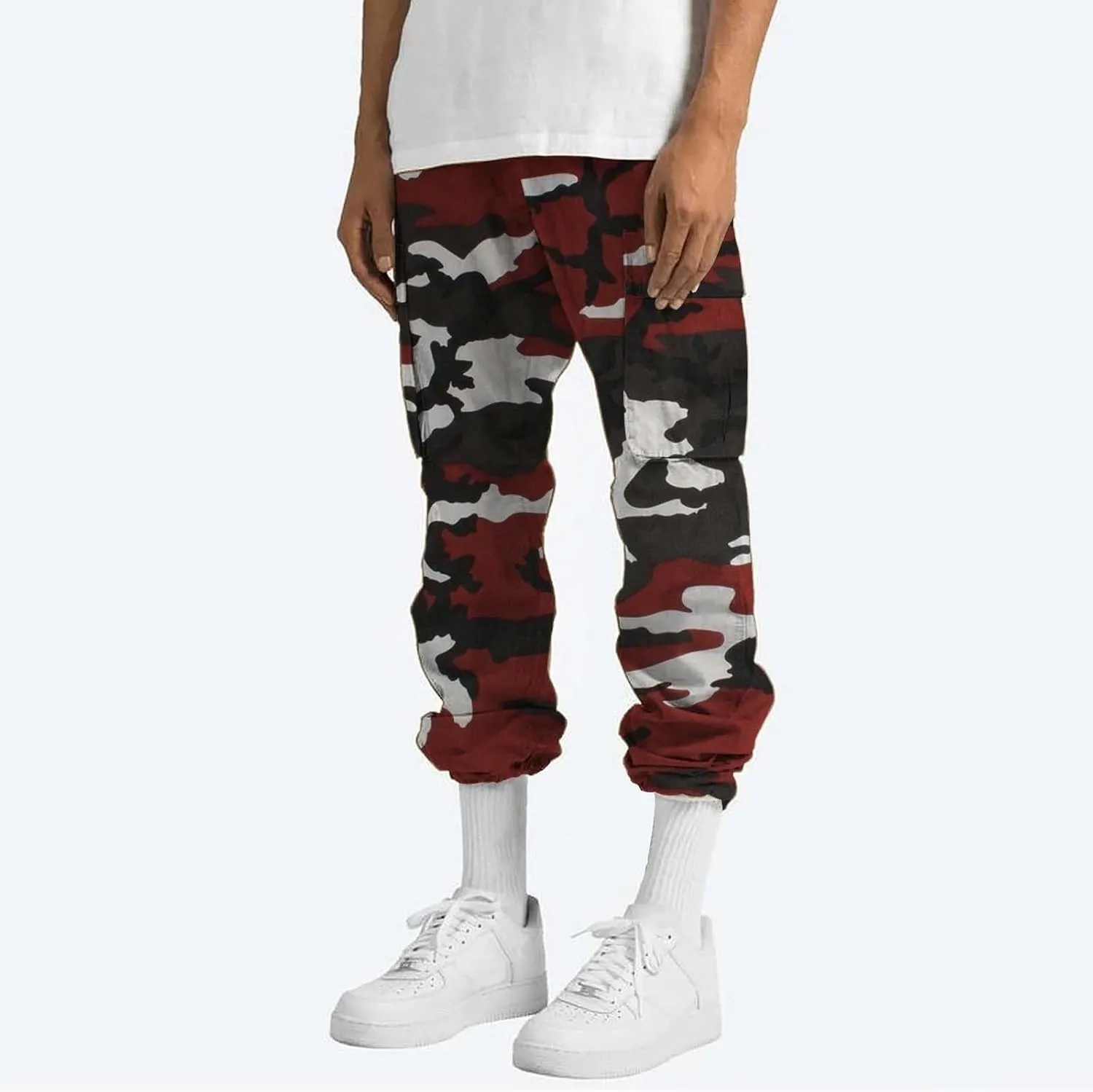 Mens Cargo Pants Slim Fit Men's Wild Cargo Pants Casual Joggers Sweatpants Outdoor Waterproof Hiking Work Pants