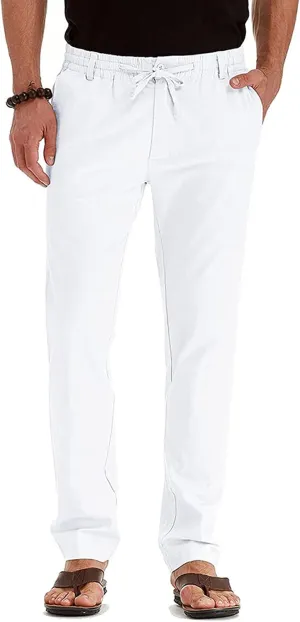 Men's Casual Pants Comfort Flat Front Stretch Dress Pants Business Work Pants Relaxed Fit Slack Straight Leg Trousers