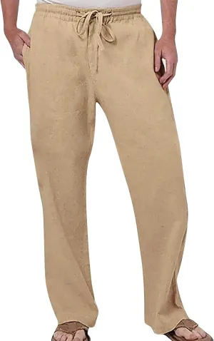 Mens Casual Pants Relaxed Fit Stretch Waist Mens Casual Pants Drawstring Elastic Waist Classic Fit Baggy Yoga Pants Running Joggers Daily Wear Trousers Black Chino
